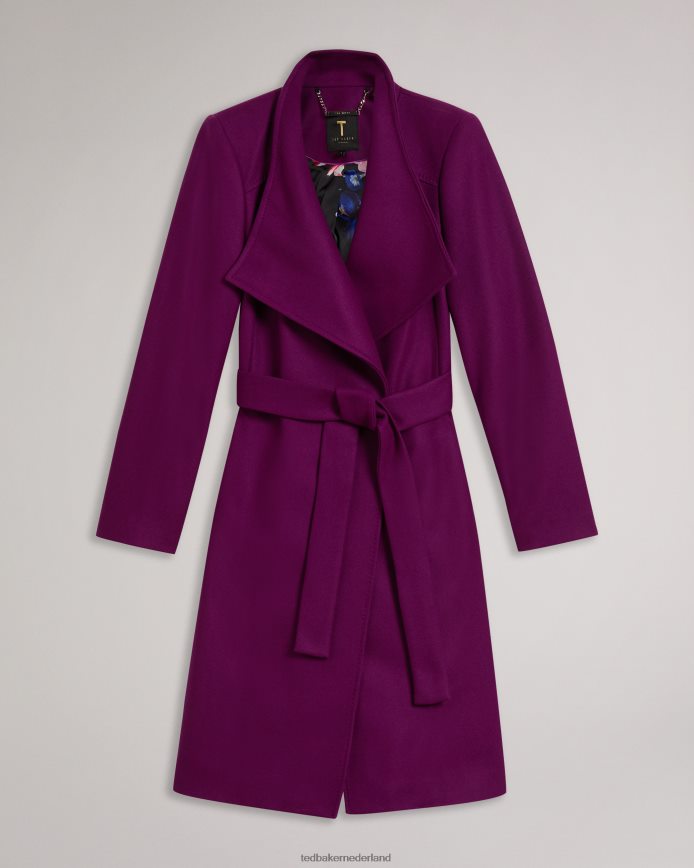 Ted Baker sandra midi-wollen wikkeljas paars kleding vrouwen 6R02N506