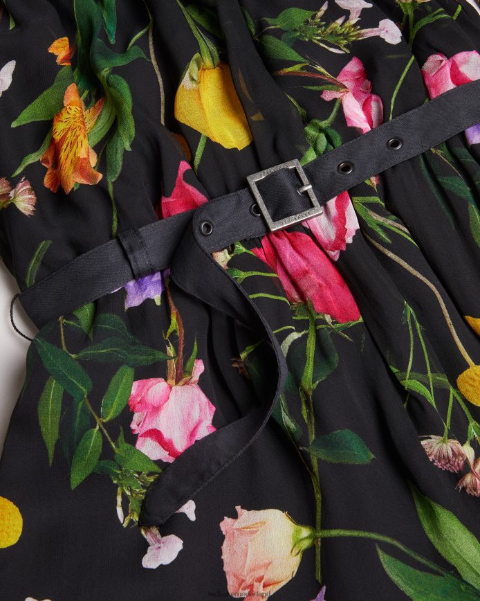 Ted Baker Brookii playsuit met ruches en blousonmouwen zwart kleding vrouwen 6R02N31