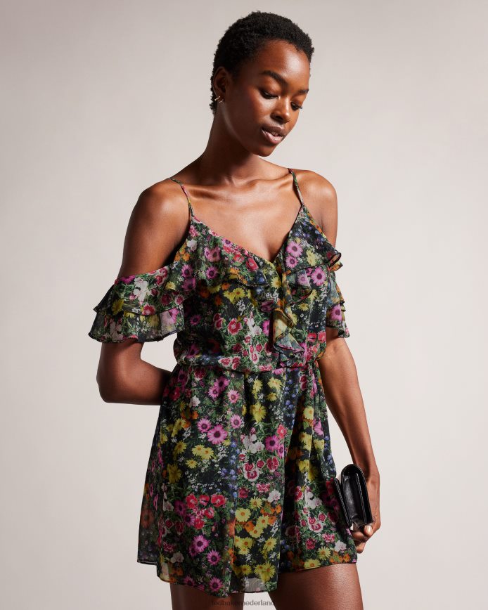 Ted Baker priyahh off-shoulder playsuit met ruches zwart kleding vrouwen 6R02N227