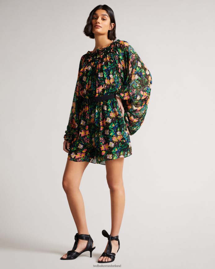 Ted Baker verine playsuit met overdreven blousonmouw zwart kleding vrouwen 6R02N618