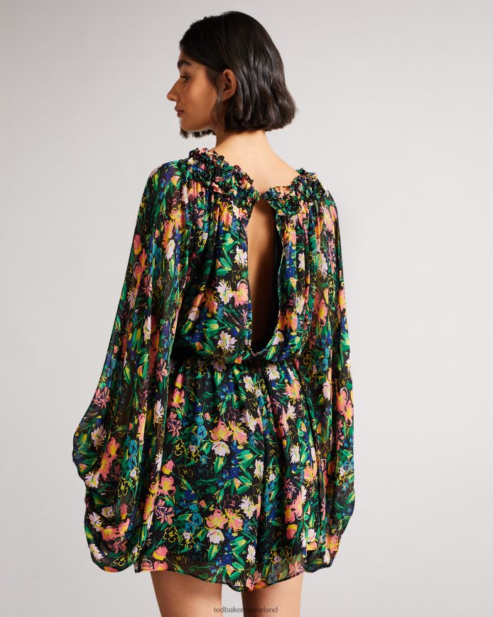 Ted Baker verine playsuit met overdreven blousonmouw zwart kleding vrouwen 6R02N618