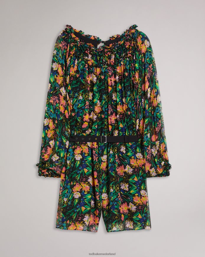 Ted Baker verine playsuit met overdreven blousonmouw zwart kleding vrouwen 6R02N618