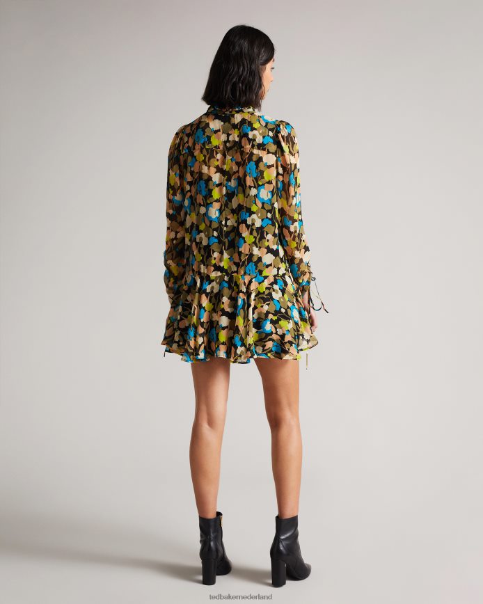 Ted Baker Hariiee mini-jurk met verlaagde taille en bloemenprint zwart kleding vrouwen 6R02N485