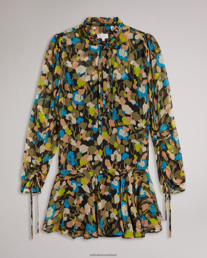 Ted Baker Hariiee mini-jurk met verlaagde taille en bloemenprint zwart kleding vrouwen 6R02N485