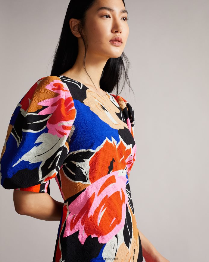 Ted Baker Midi-jurk met harpia bloemenprint zwart kleding vrouwen 6R02N503