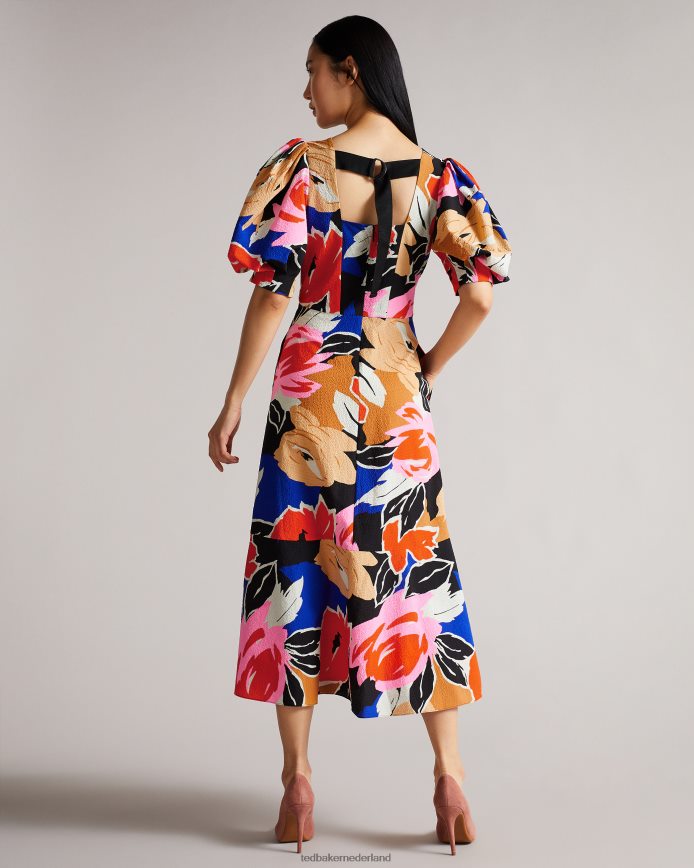 Ted Baker Midi-jurk met harpia bloemenprint zwart kleding vrouwen 6R02N503