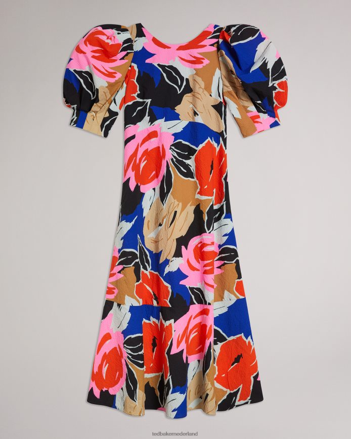 Ted Baker Midi-jurk met harpia bloemenprint zwart kleding vrouwen 6R02N503