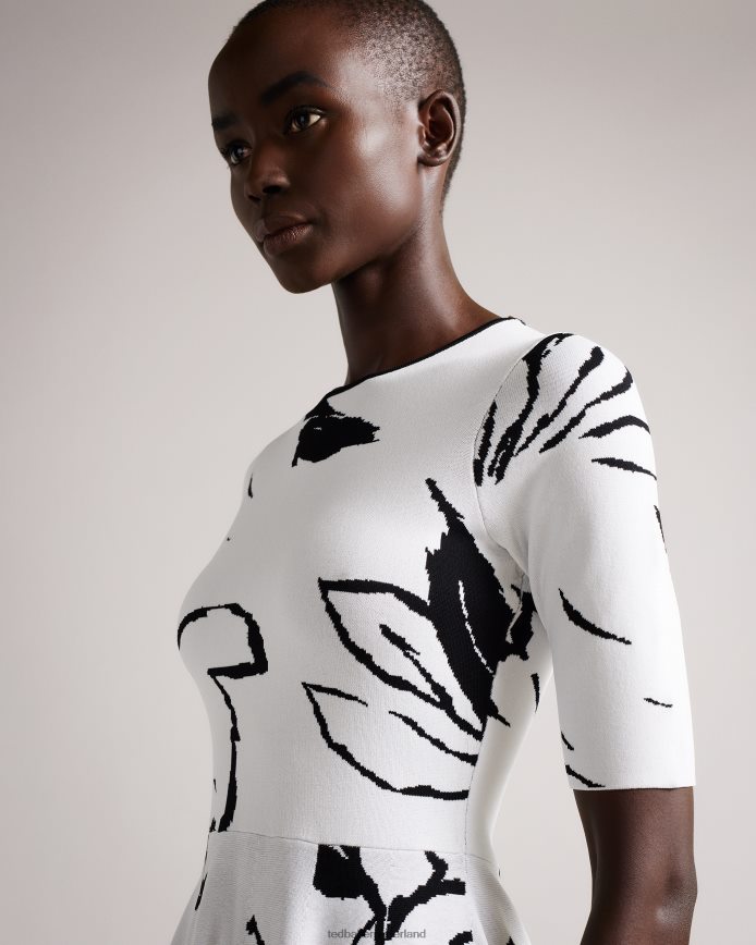 Ted Baker Savina jacquard skaterjurk wit kleding vrouwen 6R02N505