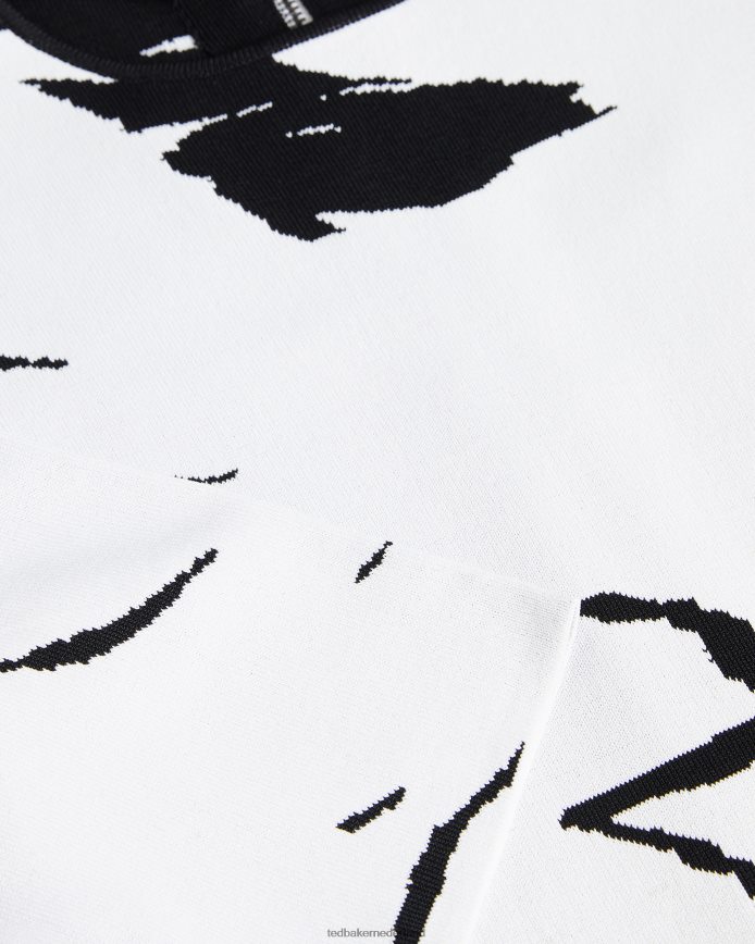 Ted Baker Savina jacquard skaterjurk wit kleding vrouwen 6R02N505