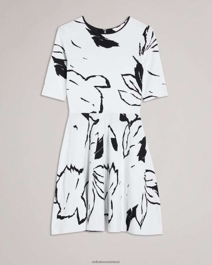 Ted Baker Savina jacquard skaterjurk wit kleding vrouwen 6R02N505
