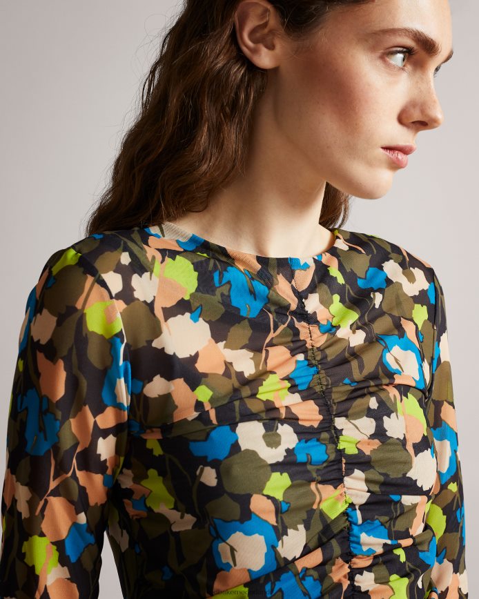 Ted Baker Ttinna jurk met ruches aan de voorkant zwart kleding vrouwen 6R02N507