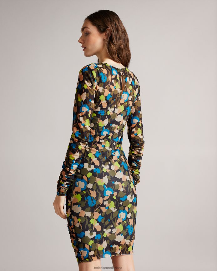 Ted Baker Ttinna jurk met ruches aan de voorkant zwart kleding vrouwen 6R02N507