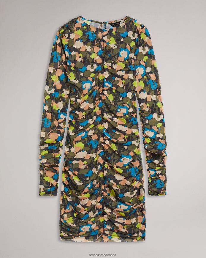 Ted Baker Ttinna jurk met ruches aan de voorkant zwart kleding vrouwen 6R02N507