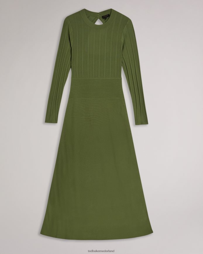 Ted Baker aimyy gebreide jurk met open achterkant groente kleding vrouwen 6R02N604