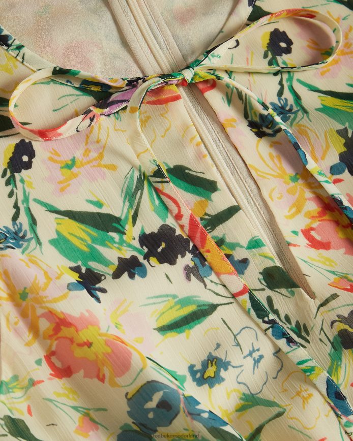 Ted Baker haariss mini mouwloze jurk met gestrikte hals wit kleding vrouwen 6R02N523