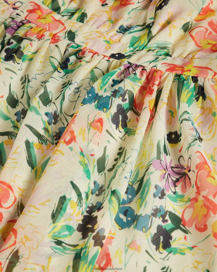 Ted Baker haariss mini mouwloze jurk met gestrikte hals wit kleding vrouwen 6R02N523