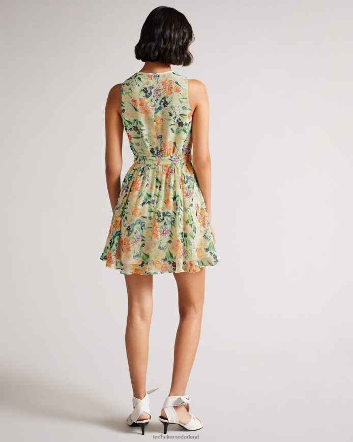 Ted Baker haariss mini mouwloze jurk met gestrikte hals wit kleding vrouwen 6R02N523