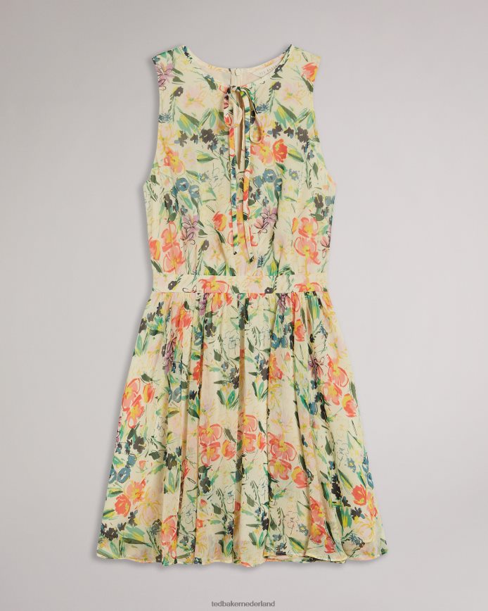 Ted Baker haariss mini mouwloze jurk met gestrikte hals wit kleding vrouwen 6R02N523