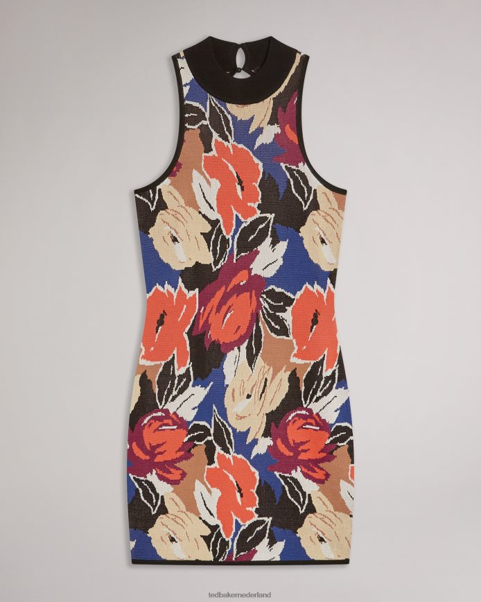 Ted Baker lilyiii gebreide bodycon mini-jurk met open achterkant zwart kleding vrouwen 6R02N614