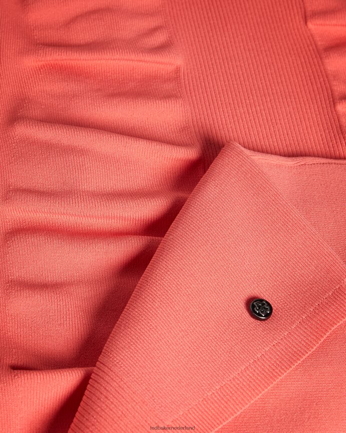 Ted Baker novari bodycon jurk met v-hals koraal kleding vrouwen 6R02N612