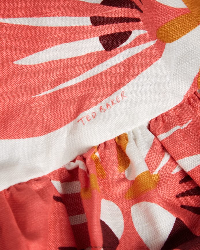 Ted Baker rhitaa overdreven mini-omslagjurk met mouwen wit kleding vrouwen 6R02N532