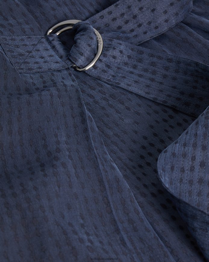 Ted Baker sammmie midi-jurk met d-ring donkerblauw kleding vrouwen 6R02N512