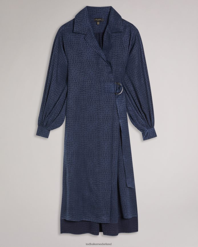 Ted Baker sammmie midi-jurk met d-ring donkerblauw kleding vrouwen 6R02N512