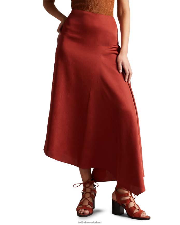 Ted Baker terra asymmetrische midaxi rok bruin kleding vrouwen 6R02N520
