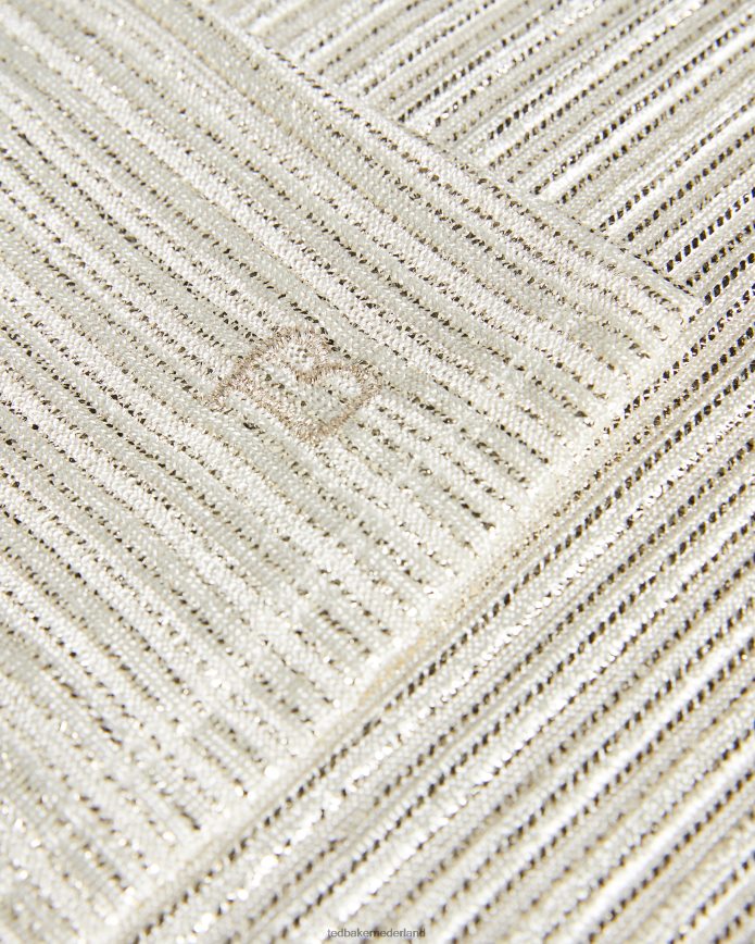 Ted Baker Catrino metallic getailleerd t-shirt ivoor kleding vrouwen 6R02N516