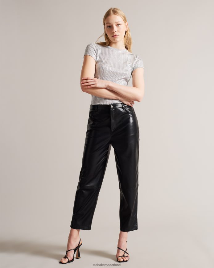 Ted Baker Catrino metallic getailleerd t-shirt zilver kleding vrouwen 6R02N556