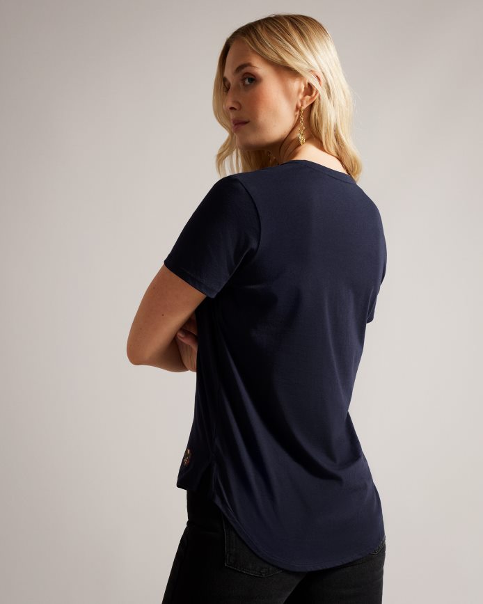 Ted Baker lavas gemakkelijk fit t-shirt met v-hals marine kleding vrouwen 6R02N542