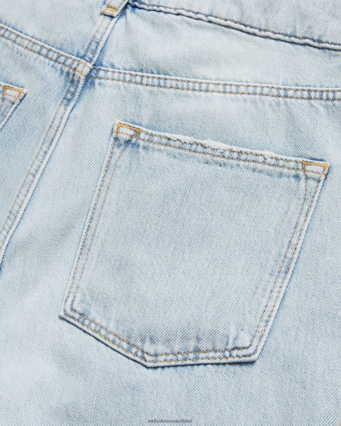 Ted Baker Nellin stijve, rechte denimjeans met onafgewerkte zoom lichte wassing kleding vrouwen 6R02N560