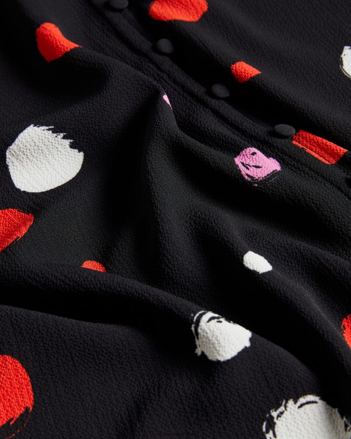 Ted Baker Sunrai blouse met stippenprint en ruches zwart kleding vrouwen 6R02N615