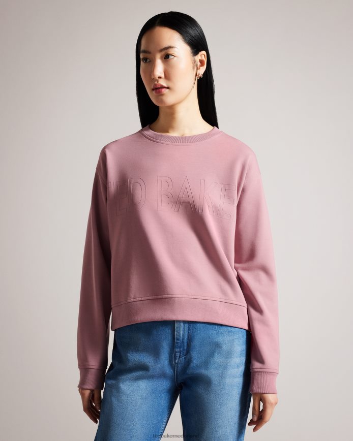Ted Baker Sweatshirt met Lorito-logo donkerroze kleding vrouwen 6R02N500