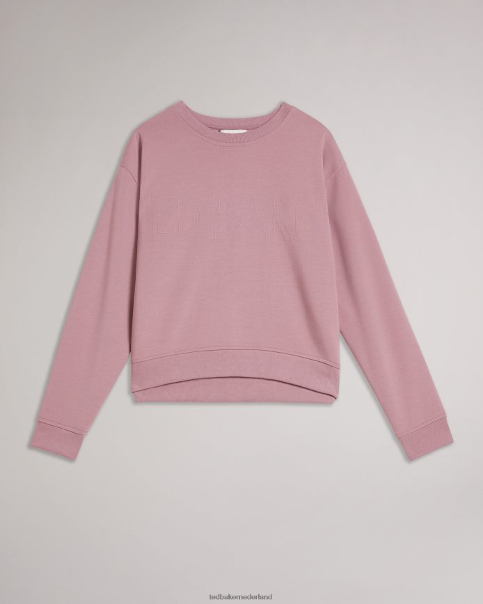 Ted Baker Sweatshirt met Lorito-logo donkerroze kleding vrouwen 6R02N500