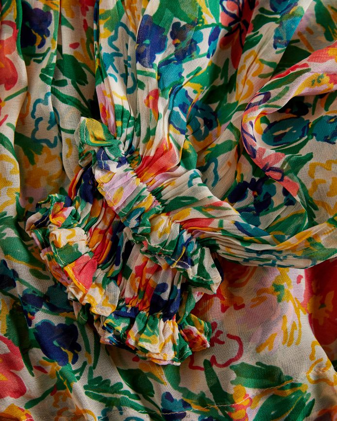 Ted Baker Blouse met kesara-print en gestrikte taille wit kleding vrouwen 6R02N648