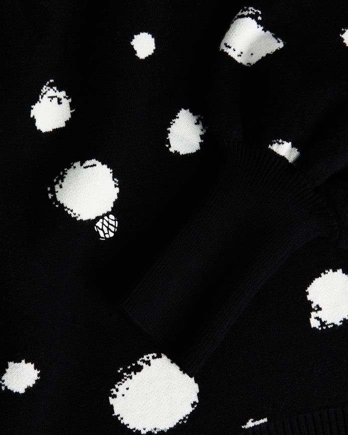 Ted Baker Ssaskia gebreide jacquard trui met ronde zoom zwart kleding vrouwen 6R02N635