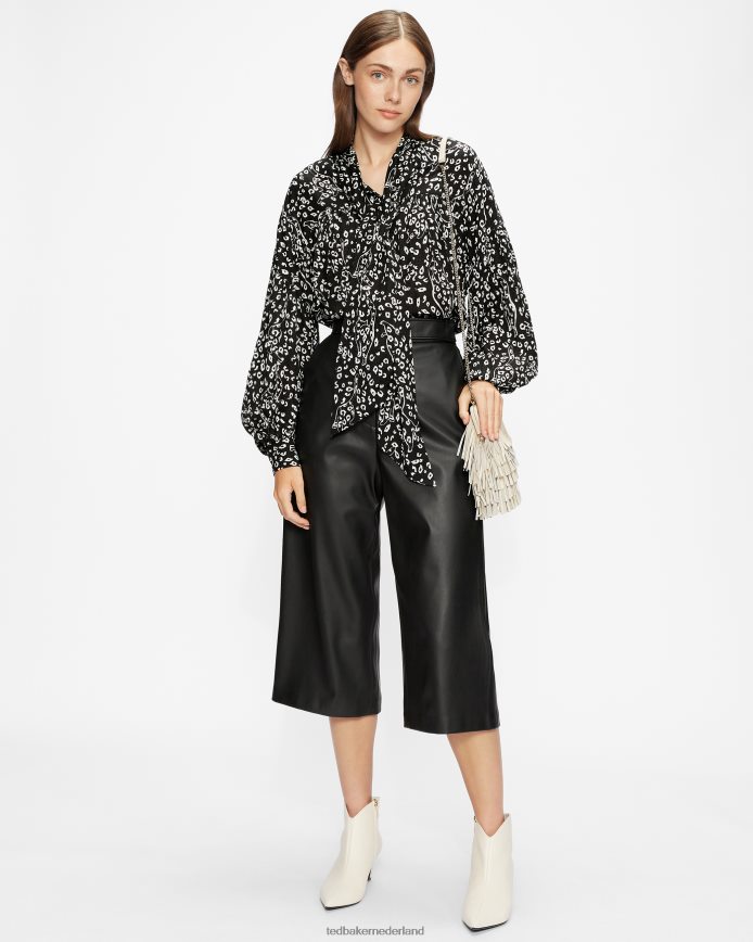 Ted Baker blouse met gaelle print en strik zwart kleding vrouwen 6R02N555