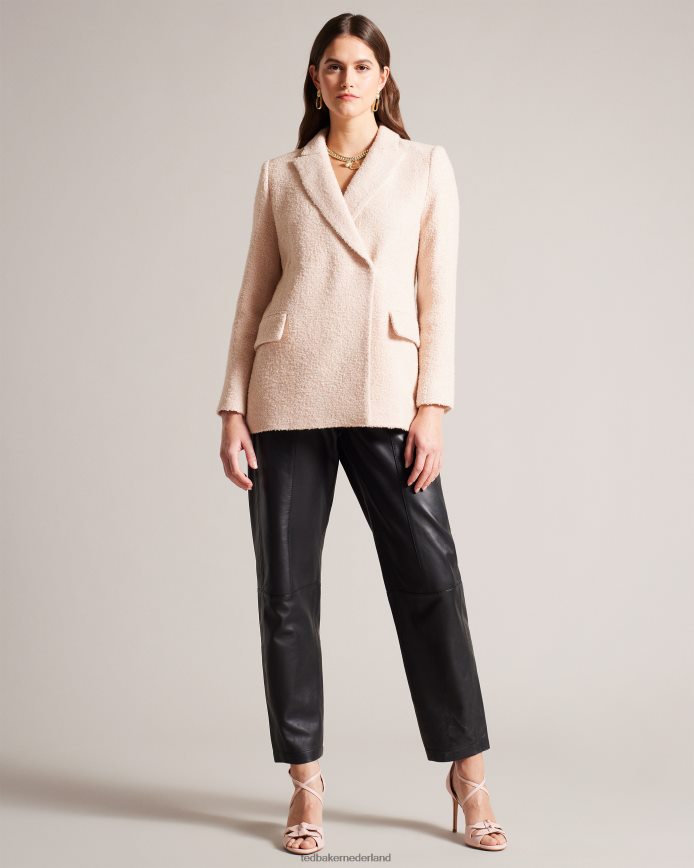 Ted Baker Bicci leren sandalen met strikhak donker roze schoenen vrouwen 6R02N885