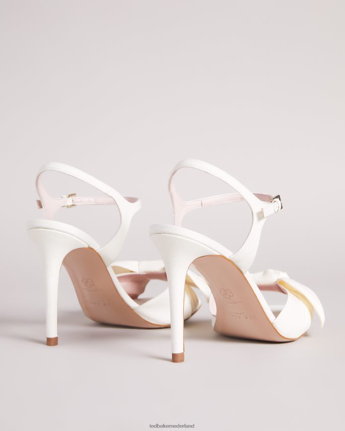 Ted Baker Heevia moire sandalen met satijnen strik en hak ivoor schoenen vrouwen 6R02N896