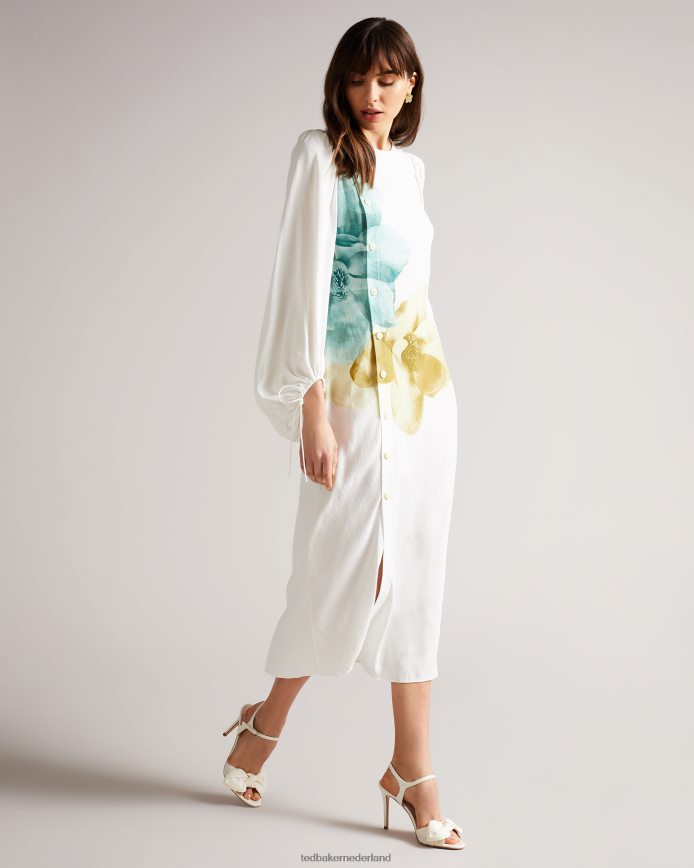 Ted Baker Heevia moire sandalen met satijnen strik en hak ivoor schoenen vrouwen 6R02N896