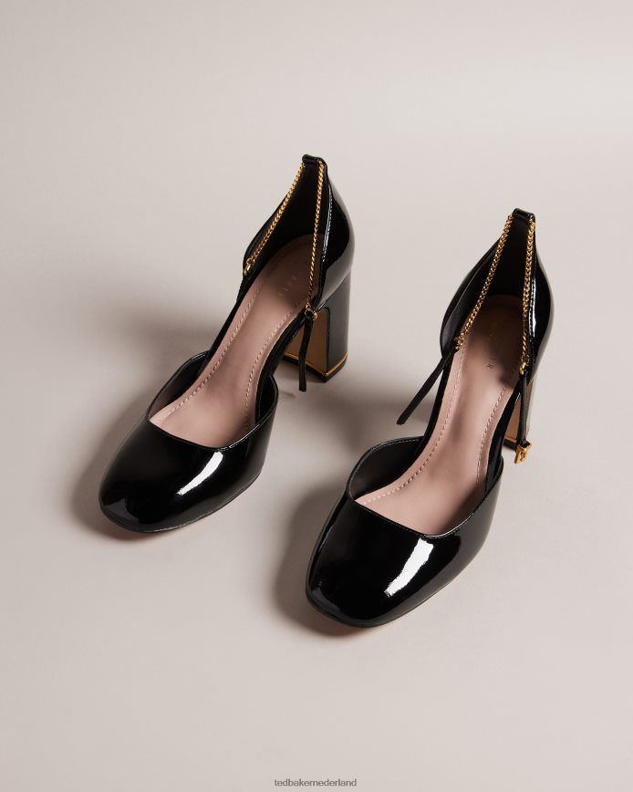 Ted Baker Keliy lakhakken met bandjes en ketting zwart schoenen vrouwen 6R02N882