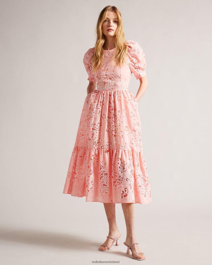 Ted Baker Rinita diamante satijnen sandalen met kittenhak bleekroze schoenen vrouwen 6R02N891