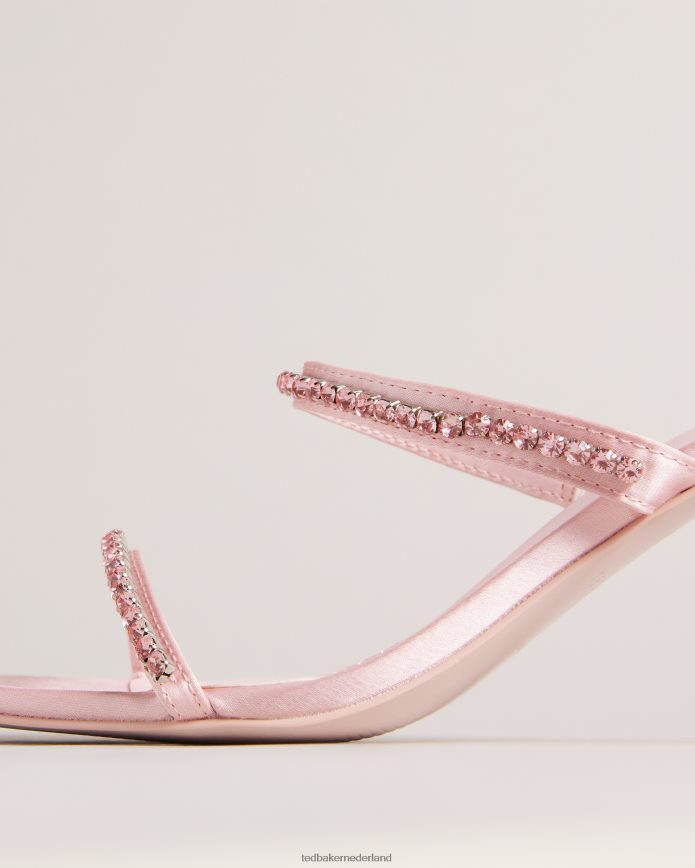 Ted Baker Rinita diamante satijnen sandalen met kittenhak bleekroze schoenen vrouwen 6R02N891