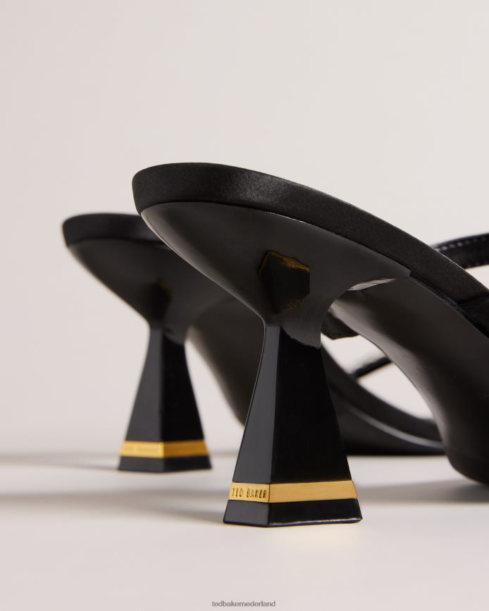 Ted Baker Rinita diamante satijnen sandalen met kittenhak zwart schoenen vrouwen 6R02N848