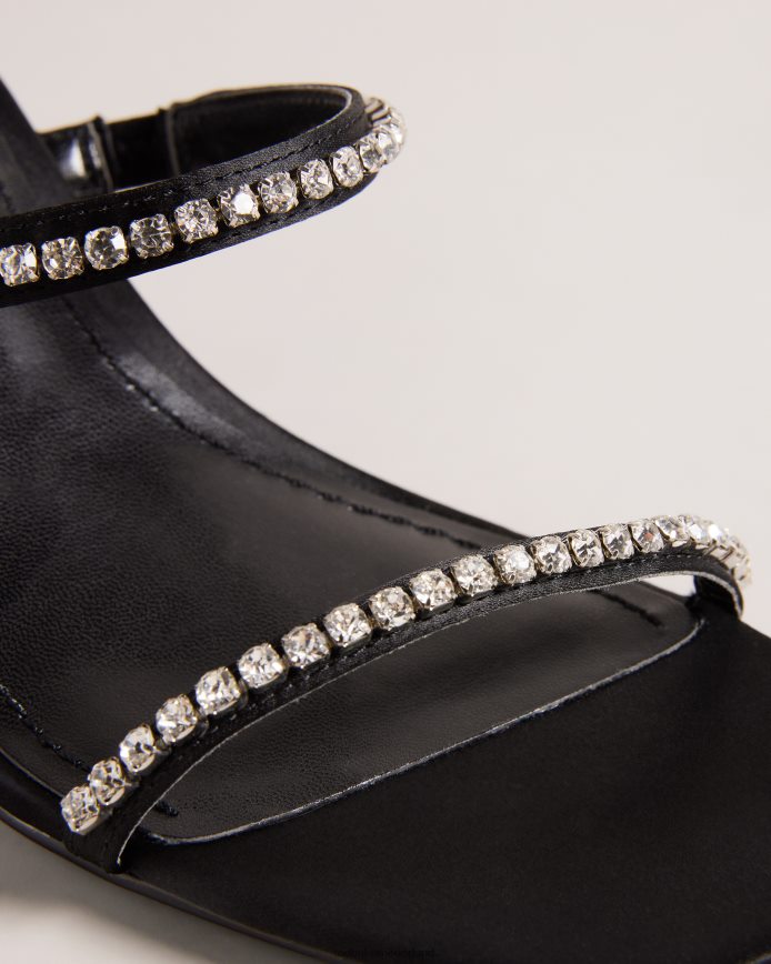 Ted Baker Rinita diamante satijnen sandalen met kittenhak zwart schoenen vrouwen 6R02N848