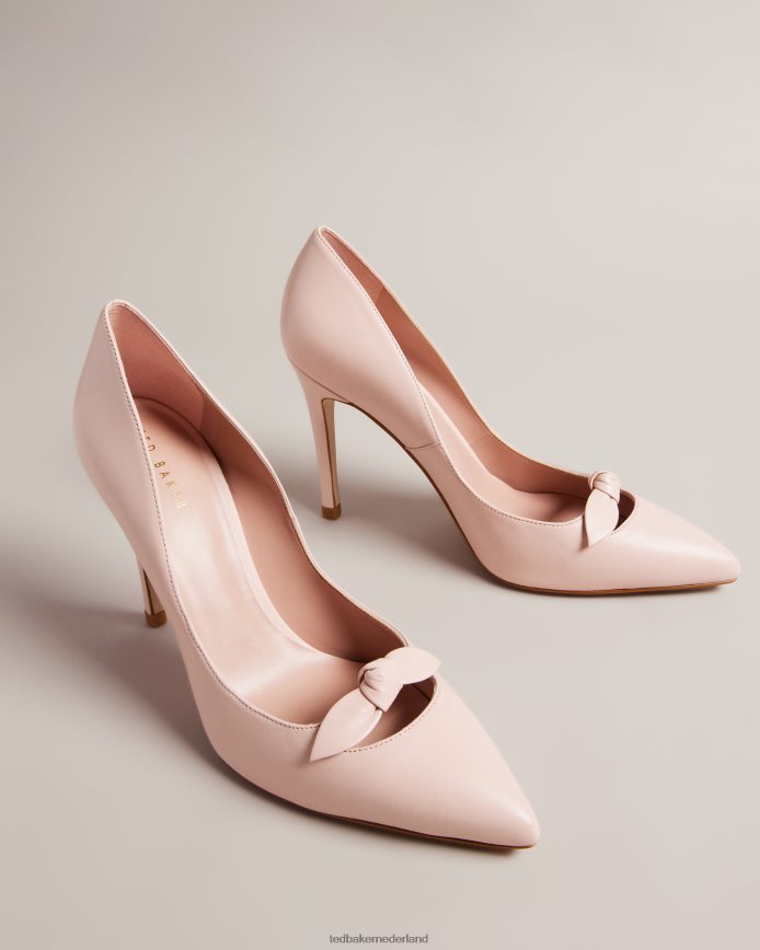 Ted Baker Teliah leren pumps verfraaid met strik donker roze schoenen vrouwen 6R02N895