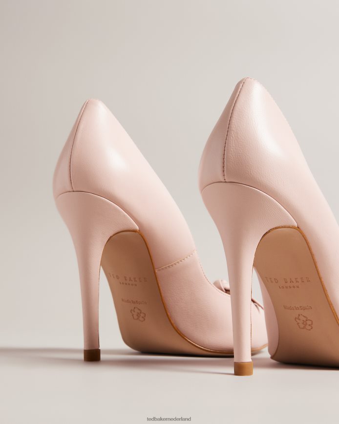 Ted Baker Teliah leren pumps verfraaid met strik donker roze schoenen vrouwen 6R02N895