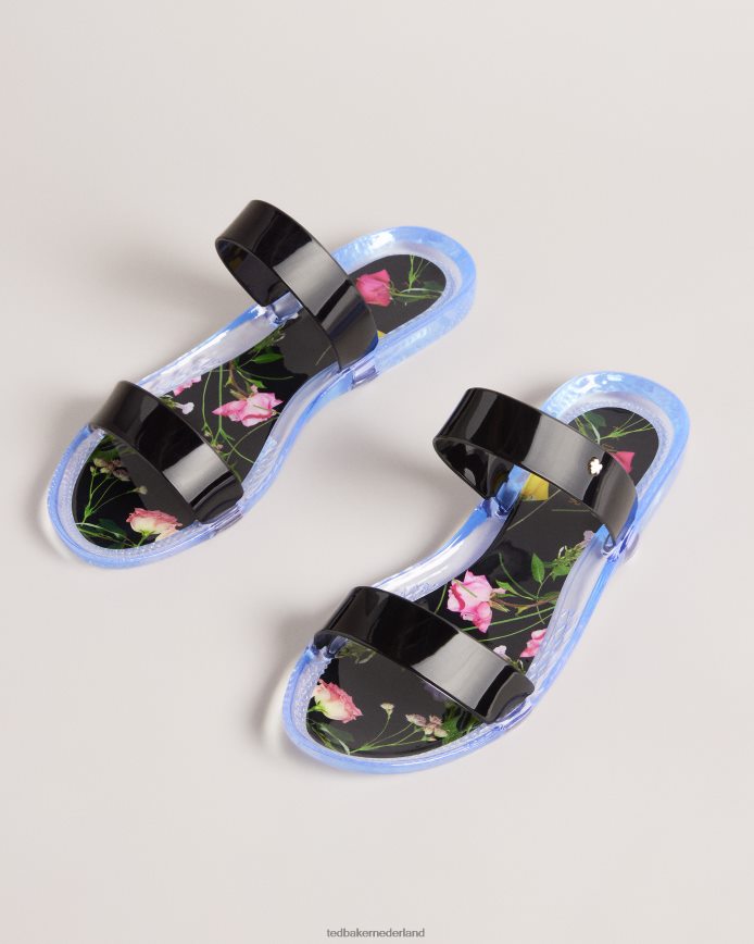 Ted Baker jellina jelly sliders met dubbele band zwart schoenen vrouwen 6R02N907