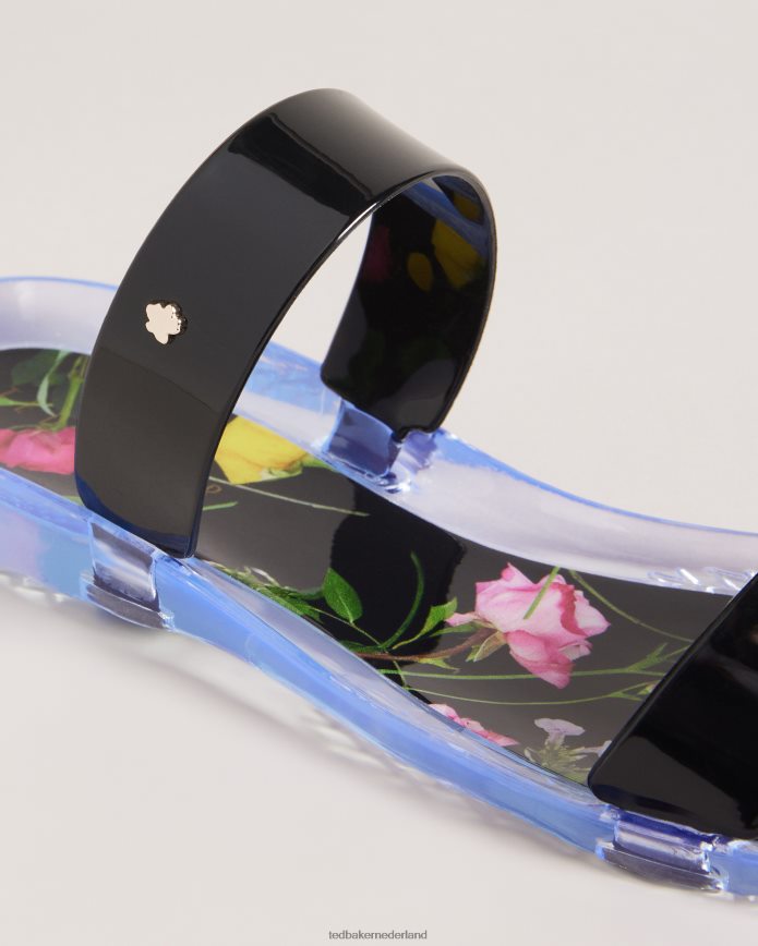 Ted Baker jellina jelly sliders met dubbele band zwart schoenen vrouwen 6R02N907